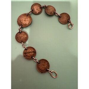 Vintage Coin Bracelet Netherlands Queen‎ Wilhelmina 1944 10 Cents Novelty